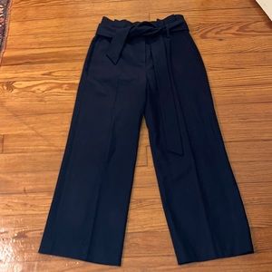 Boden Navy Tie Waist Wool Pants